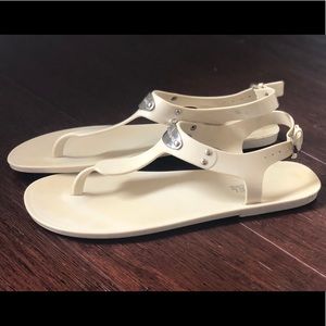 Michael kors ivory jelly sandals